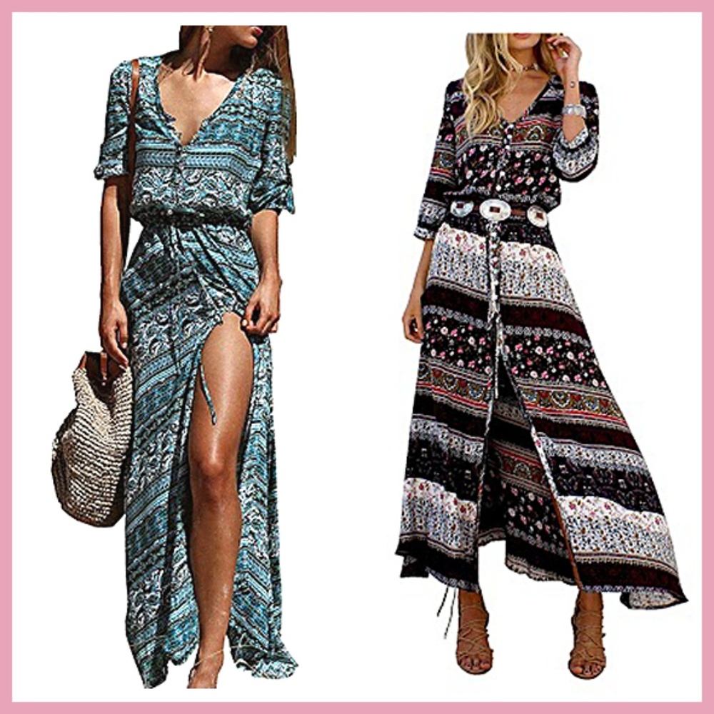 NWT Plus Maxi Dress Black White Button Thru 3X